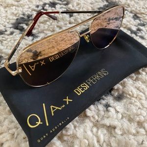 Desi x Quay Gold High Key Sunglasses